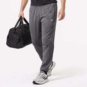 Adidas Mens XL Black Athletic Pants – Drawstring Waist, Zip Pockets, Ankle Zips